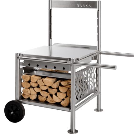 Barbecue de luxe - Rangement bois et roulettes